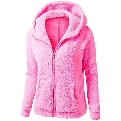 Hoodies for Women Zip Up Comfy Warm Plus Size Sherpa Jackets with Pockets Lightweight Fleece Lined Fall Winter Coats