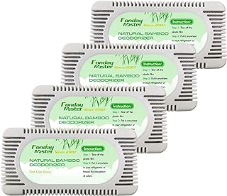 4Packs Refrigerator Deodorizer(60g Each Pack) Fonday Odor Eliminator for Fridges Freezers Coolers Lunch Boxes Bamboo Activated Charcoal Fridge Deodorizer More Effective Than Baking Soda