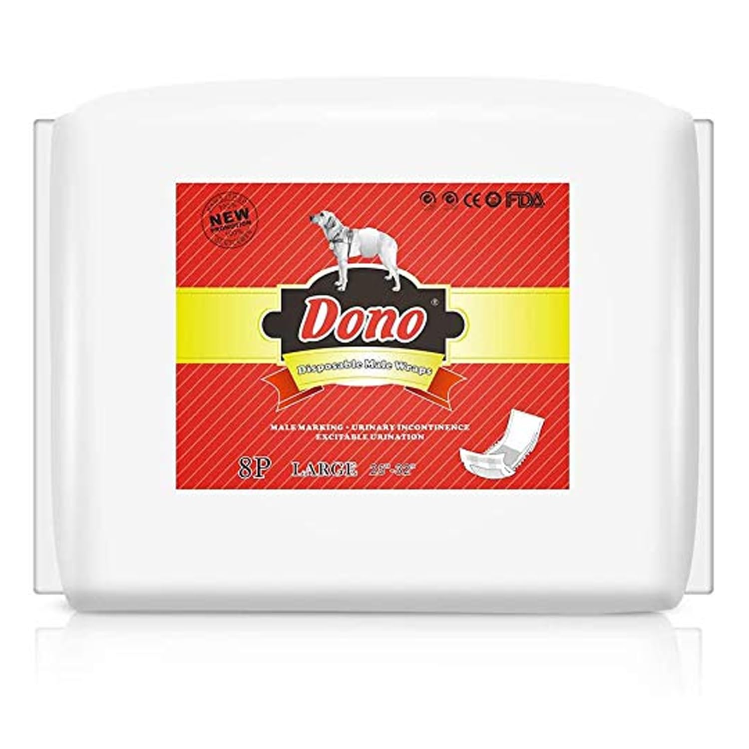 Dono Super Absorbent Soft Male Dog Wraps Disposable Diapers, 8 pcs (B08PZD7BQ5) Amazon Price History, Amazon Price Tracker