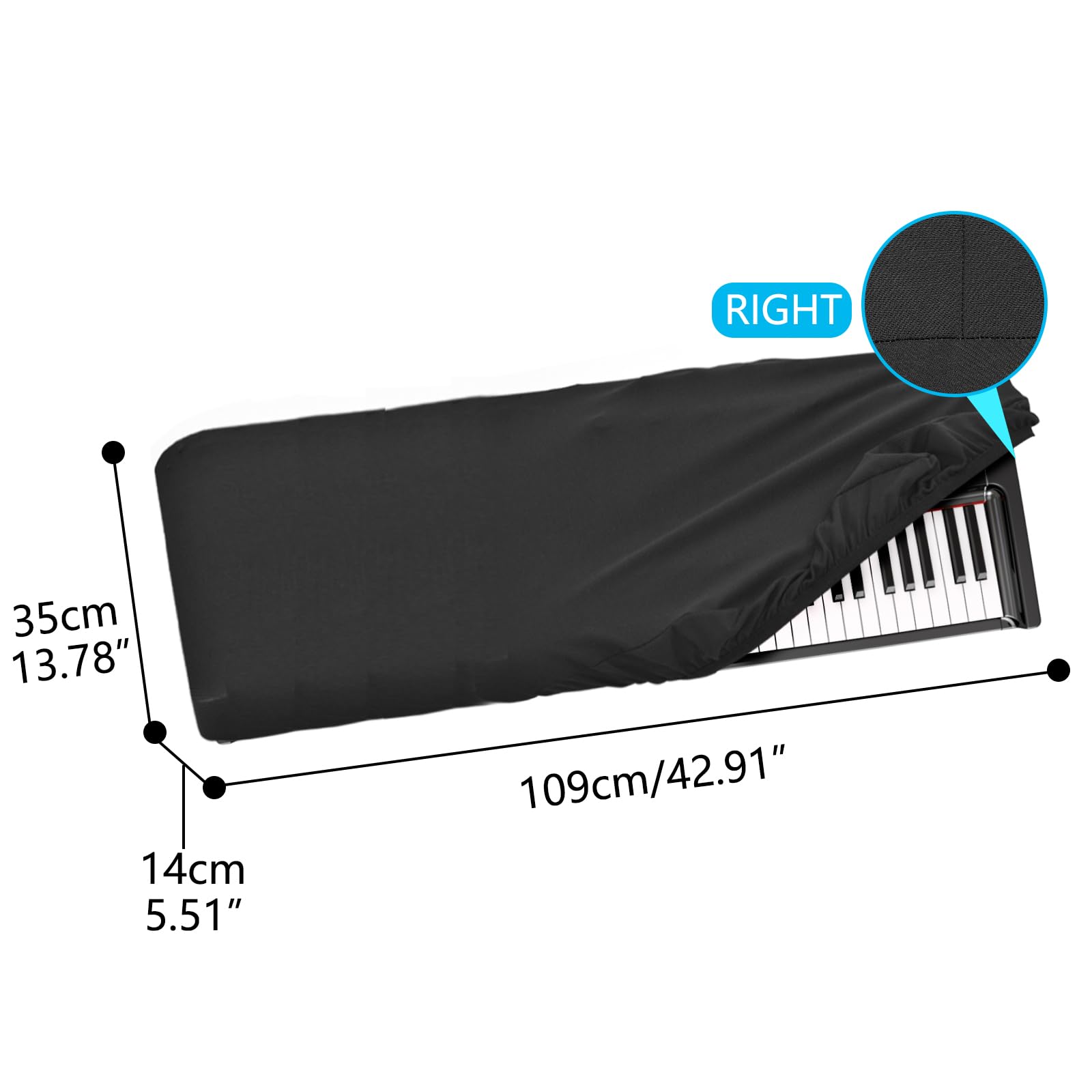 Musiin 73 keys keyboard dust cover compatible with KORG Grandstage 73, VOX Continental 73 BK, Nord Piano 5 73, Stage 4 73 - Image 2