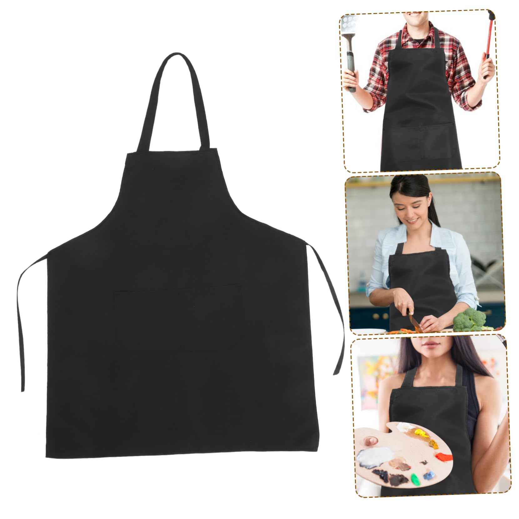 Tabliers Cuisine Noirs Confortable et Multifonctionnel Lot de 10 en Tissu Léger Grosse Poche pour Chef et Serveur en Restauration