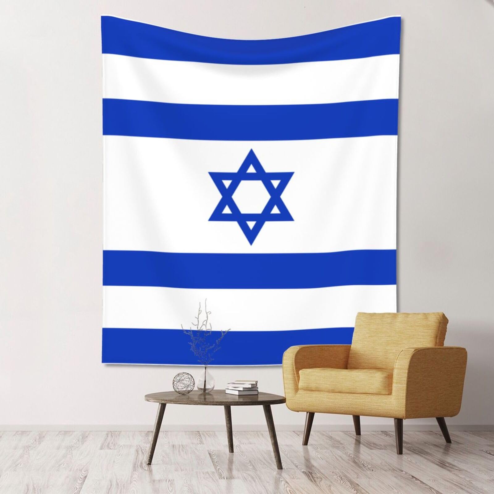 ZZYYDS Floral Wall Decor Tapestry Israeli flag for Living Room Dormitory Home Decor Party Background, 60x51 Inch (Vertical)