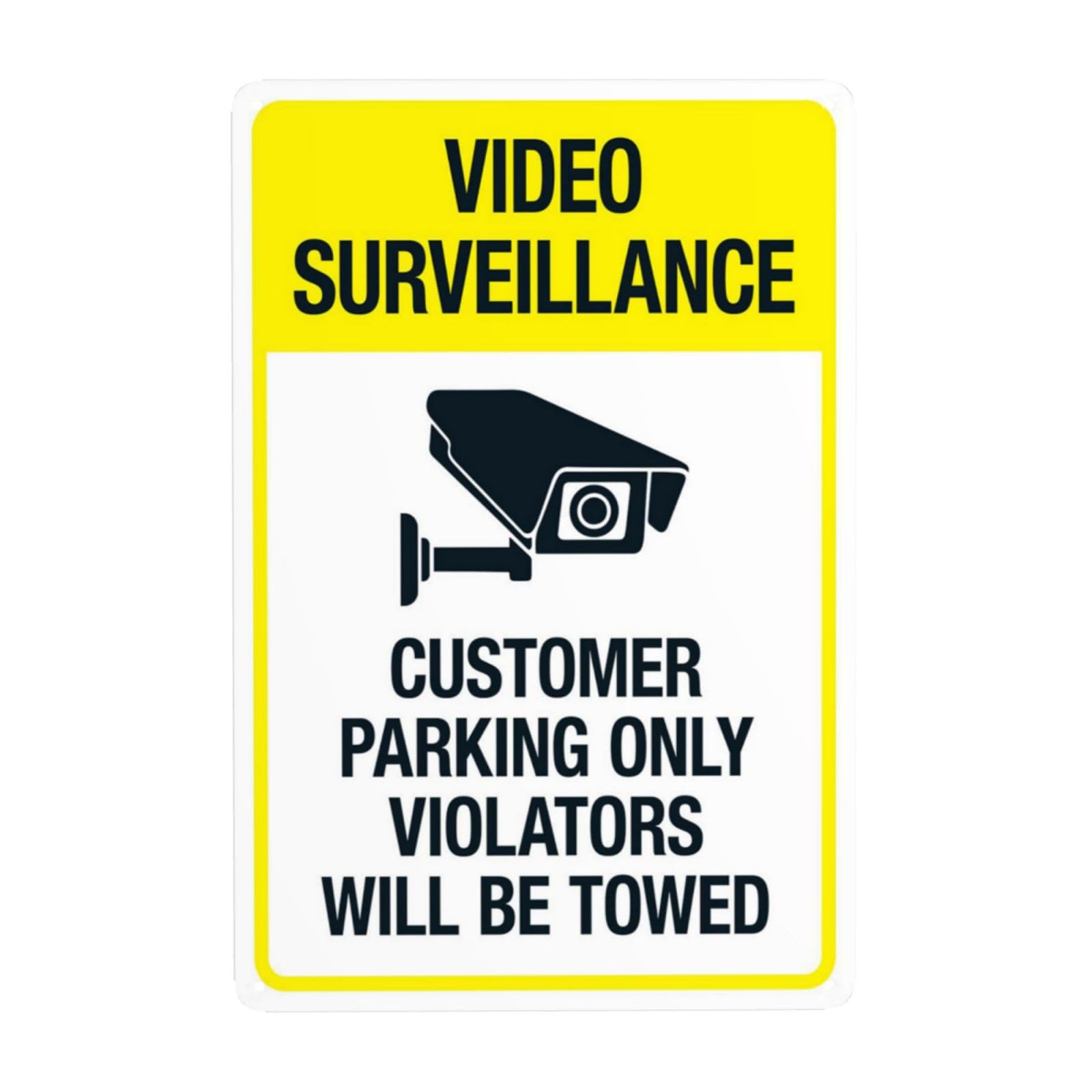 SMAZDFXX Customer Parking Only Violators Will Be Towed Sign Metal Signs, Cautions Security Tin Sign, Parking Lot Safety Warning Posted Signs, Perfect for Street Business and Home Wall Decor 5.5"x8"