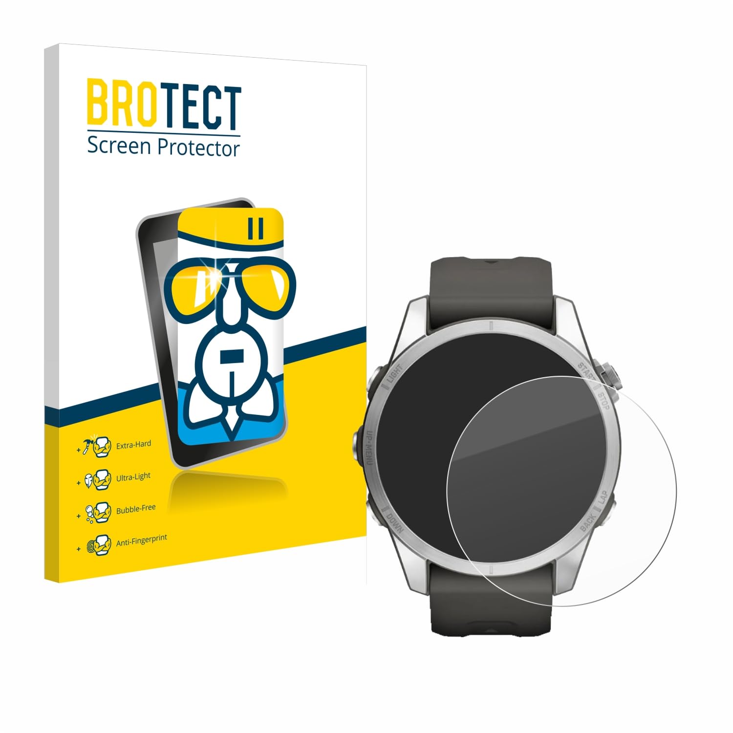 BROTECT Protector De Cristal 9H Para Garmin Fenix 7 Pro Solar (47 Mm) – Pack De 3, Antiarañazos