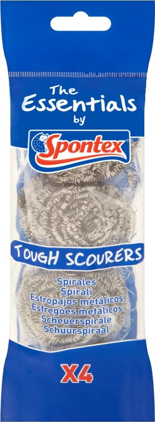 Spontex Essentials Tough Scourer 4pk