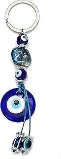 Mystical Stone Evil Eye Keychain Good Luck Charms Protection Evil Eye Ornament for Car Key Ring