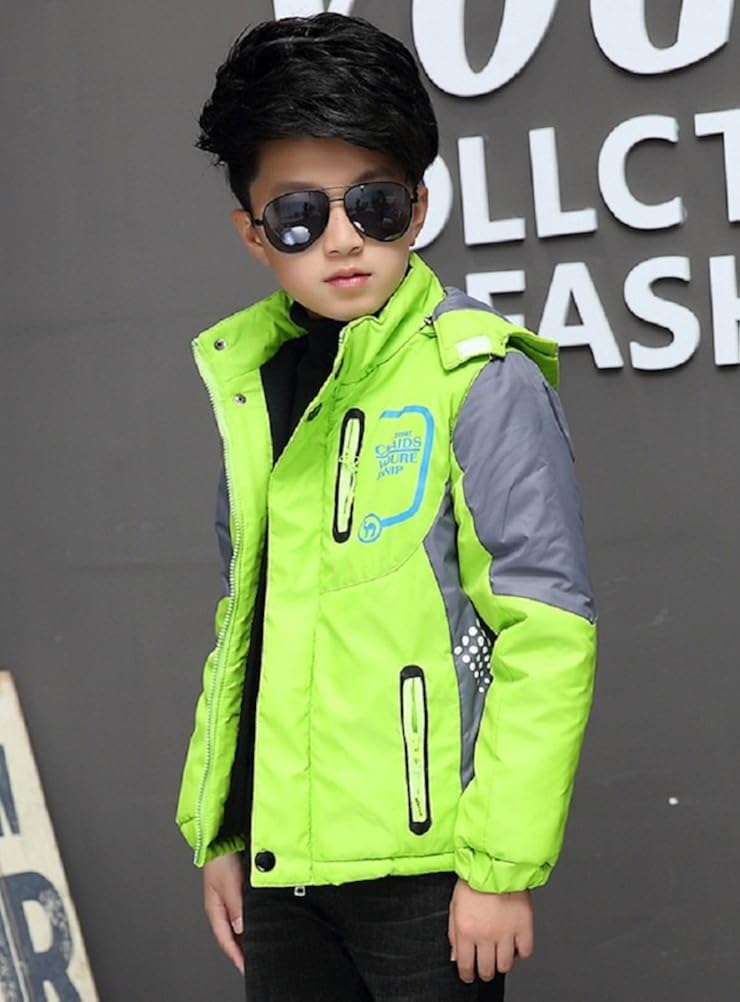 Valentina Latest Boys Thicken Fleece Hooded Jacket Warm Quilted Coat Outdoor Cool Cute Fashion for Winter Autumn Spring: Clothing, Shoes & Jewelry