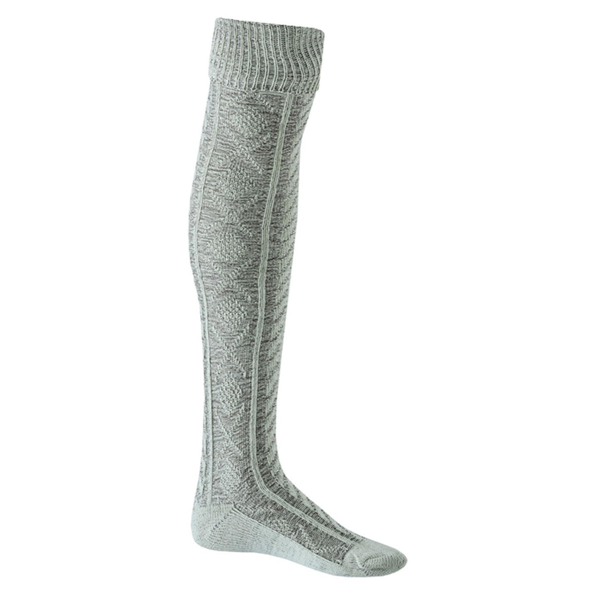 German Wear EXTRA Lange Trachtensocken Strümpfe mit quadratisches muster Trachtenlederhose Socken 75cm