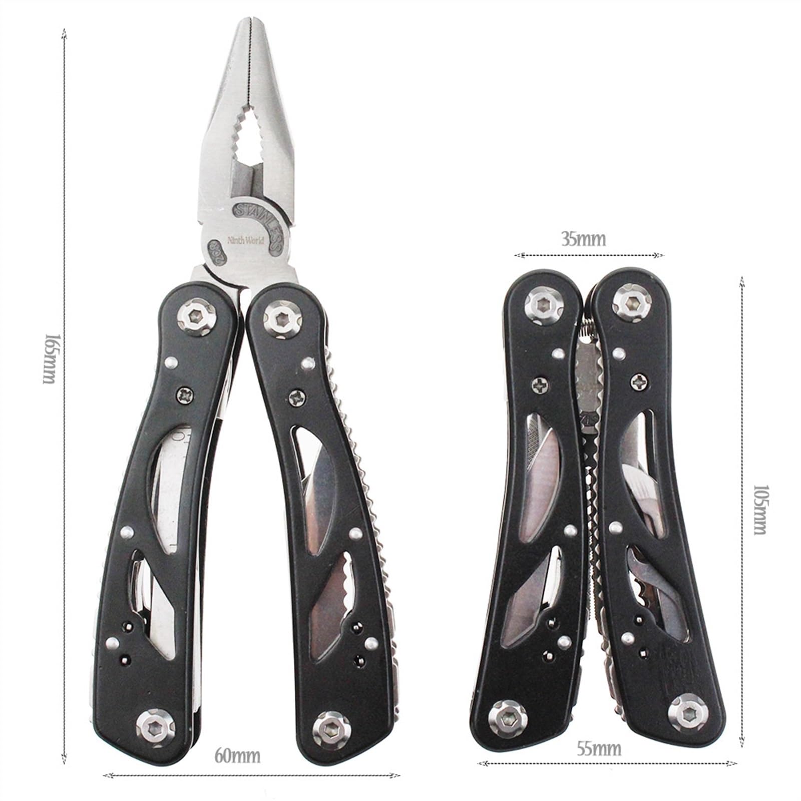 Couteau pliant multi-outils 24 en 1, 7 pouces, pince de poche Portable for la pêche, cyclisme, survie en plein air, Kit d'outils de réparation de vélos EDC