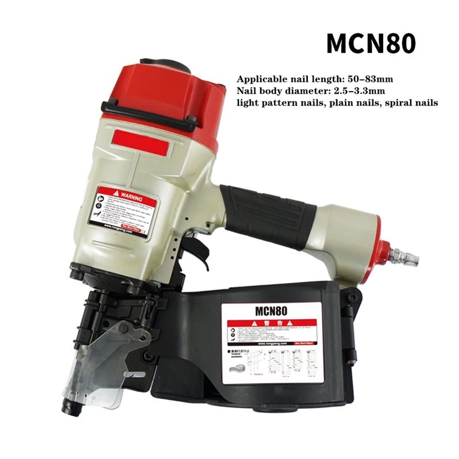 Industrial Pneumatic Tool MCN55 MCN70 MCN80 MCN90 Pneumatic Coil Nailer Roll Nail Gun For Pallet Framing Nail Gun,DIY Tools(MCN90)