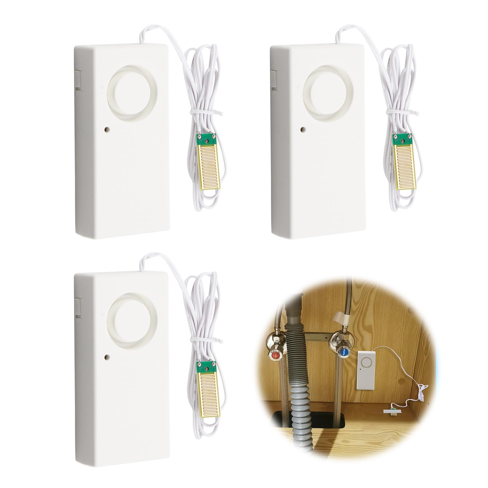 Water Leak Sensor Detector Flood Alarm 120db Water Level Overflow 