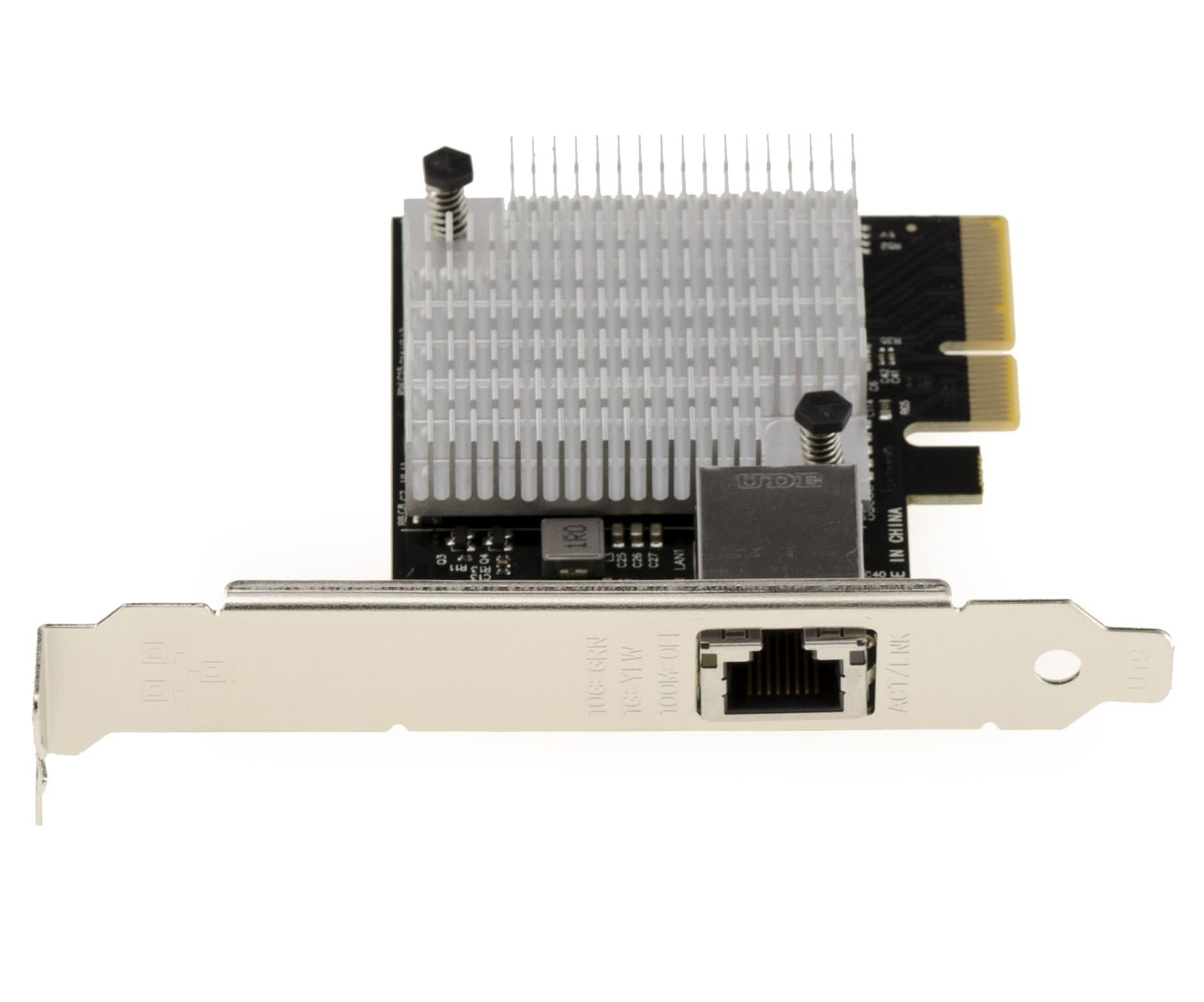 KALEA-INFORMATIQUE Tarjeta controladora de Red PCIe 10 Gigabit ethernet 1 Puerto RJ45 10G con chipset AQUANTIA AQC107S-T1. Perfil bajo y Alto | Tarjeta de red PCIe 10G RJ45 con chipset Aquantia AQC107S-T1, formato bajo/alto perfil.