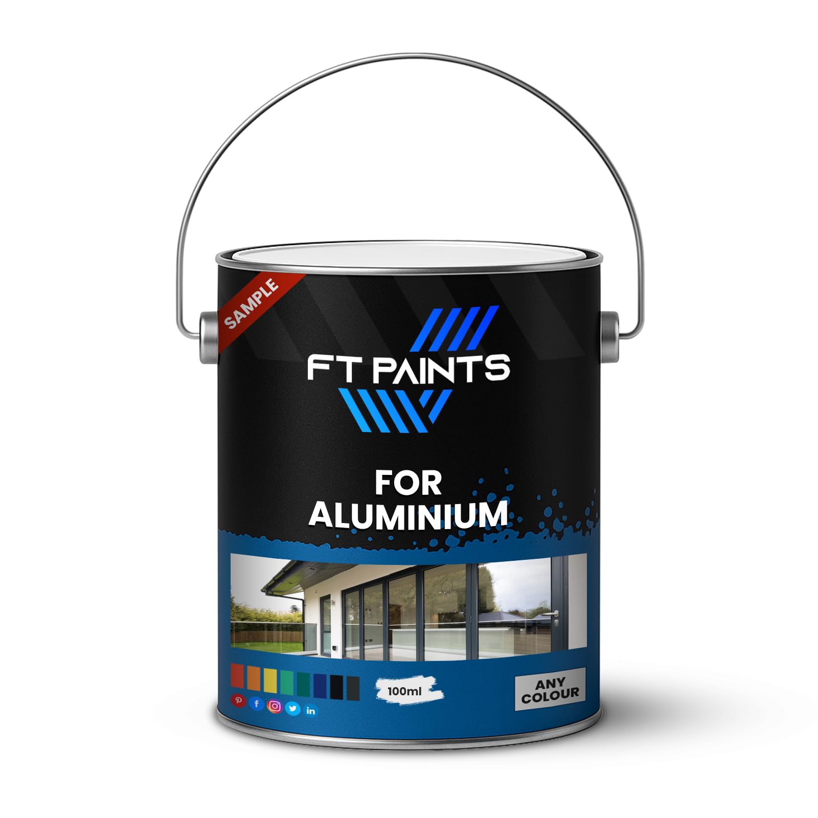 Fabiot. Ral 9011-Graphite Black Ft Paints 100 Ml Sample Topcoat Satin-Matt Paint For Aluminium