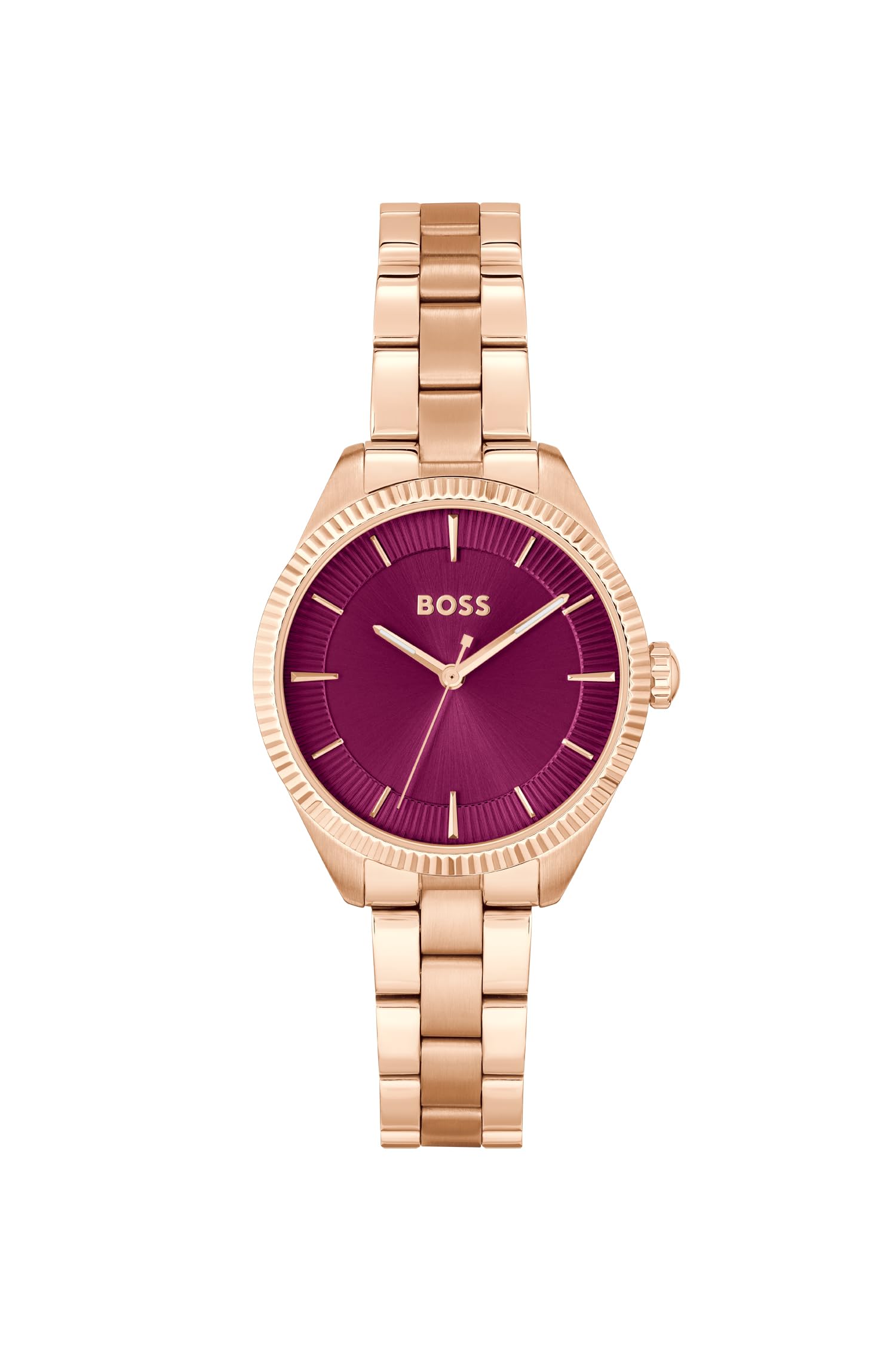 BOSS Sage Qtz Basic Red Round Dial Womens Watch|Ionic Plated Carnation Gold Steel Material|Gold Color Band - 1502728 (B0CFVV8KLH) Amazon Price History, Amazon Price Tracker