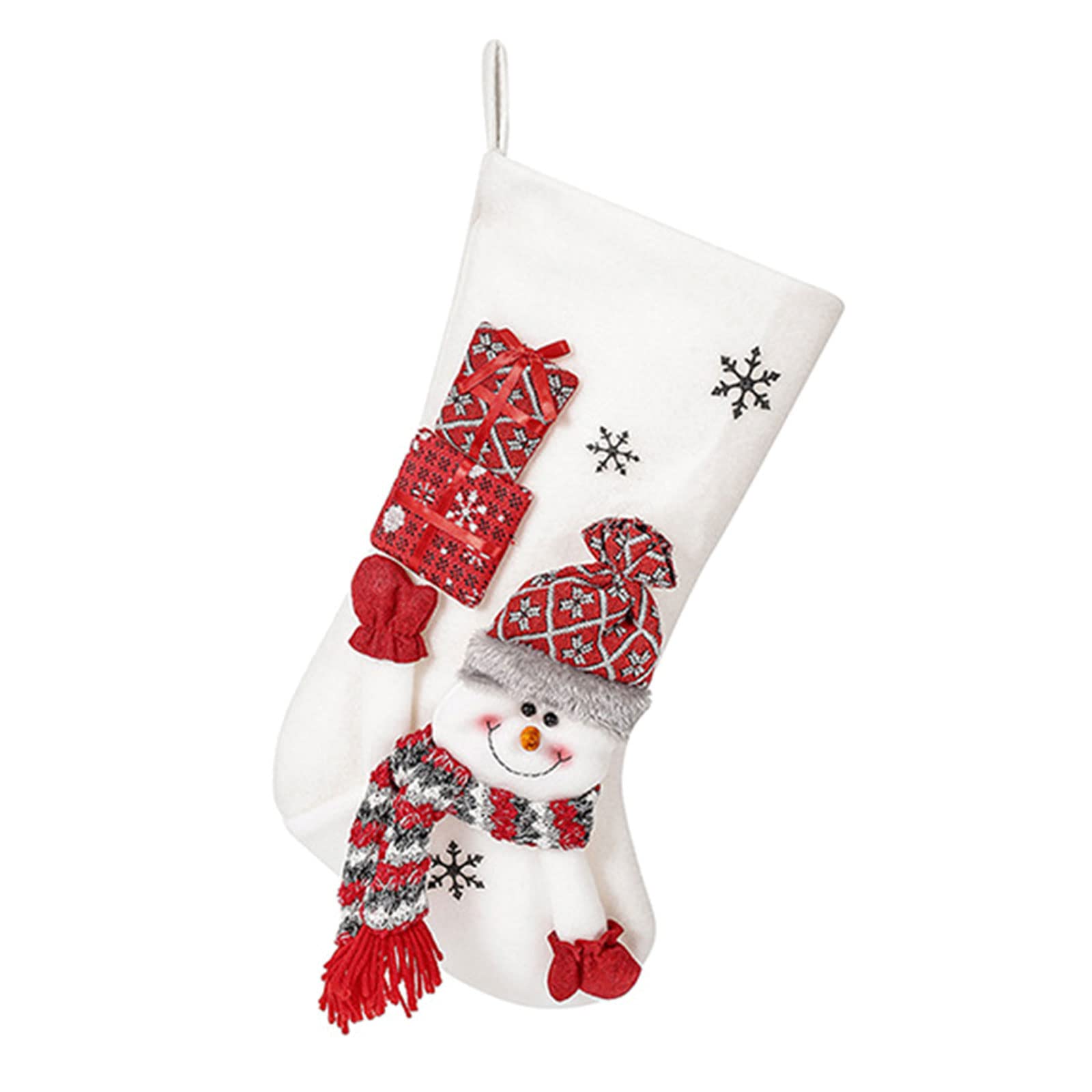 Hsioluted Christmas Santa Elk Stocking Pendant Tree Decor Filled Gift Wrapping for Children ' s Candy Indoor Family Christmas Tree Decor