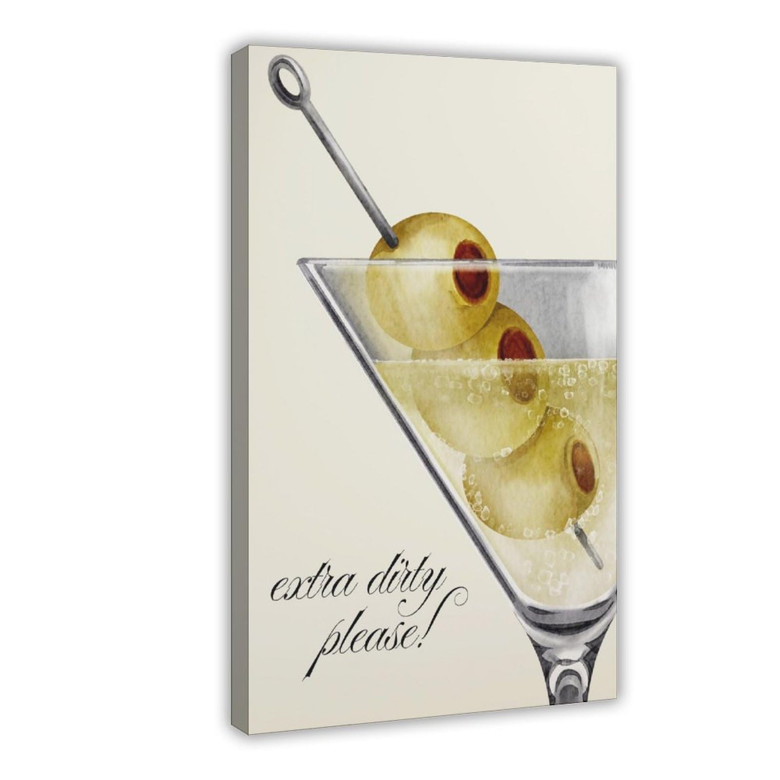 QIOTBVV Retro Martini Cocktail Art Poster Canvas Poster Bedroom Decor Landscape Office Room Decor Gift 20" L X 30" W
