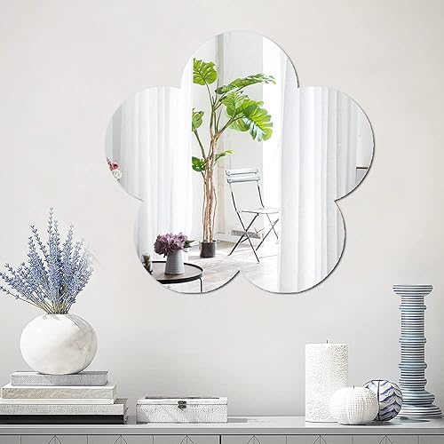 Espejo de pared grande de 15.7 pulgadas, espejo redondo de plexiglás acrílico, para baño, espejo de pared para maquillaje, tocador de bebé, sala de