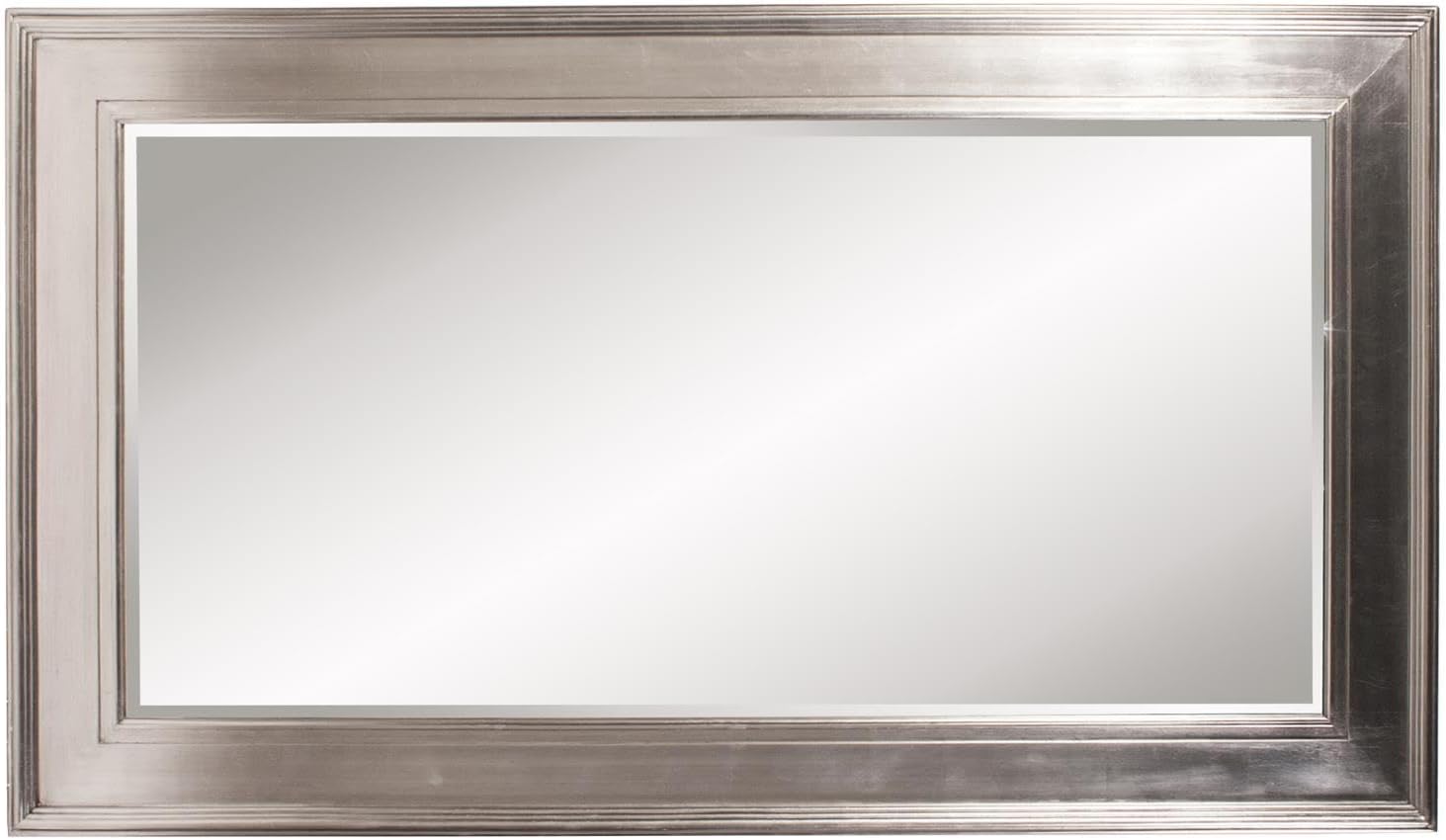 Howard Elliott Collection Christian Rectangle Full Length Mirror, Silver Leaf Oversized Traditional Floor Mirror with Wood Frame, Standing or Leaning Mirror for Home, Living Room, Bedroom or Any Room