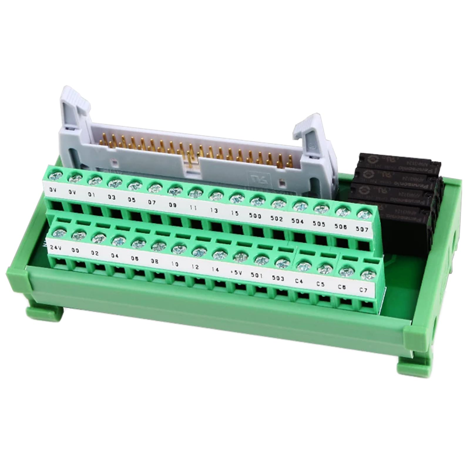 Auf Der Din-schiene Montiertes Schnittstellenmodul, SPS-klemmenblockmodul, 40-poliger IDC-anschluss, Für 24–12 Awg-signalverkabelung, 1 A 300 V Industrieanschluss