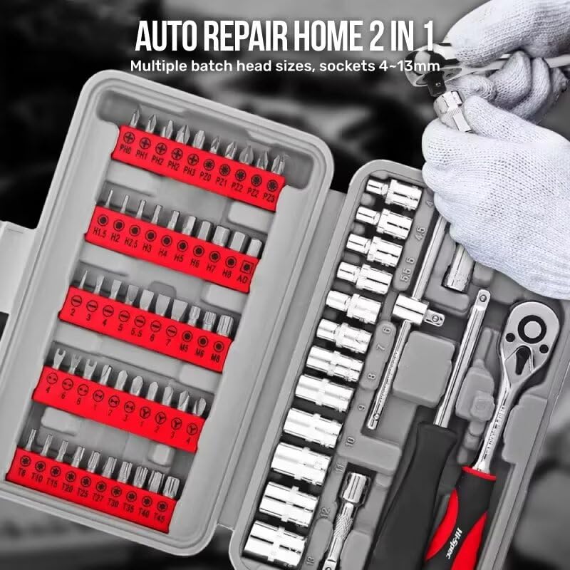 Set de herramientas para reparación de auto 68 piezas miniatura 5