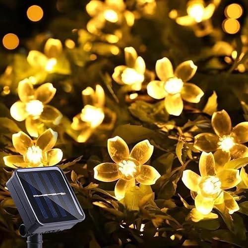Miniatura 1 de ITICdecor - Tira de luces solares para exteriores, impermeables, 50 luces LED, para jardín, valla de patio, árbol de Navidad, hogar, césped, boda,