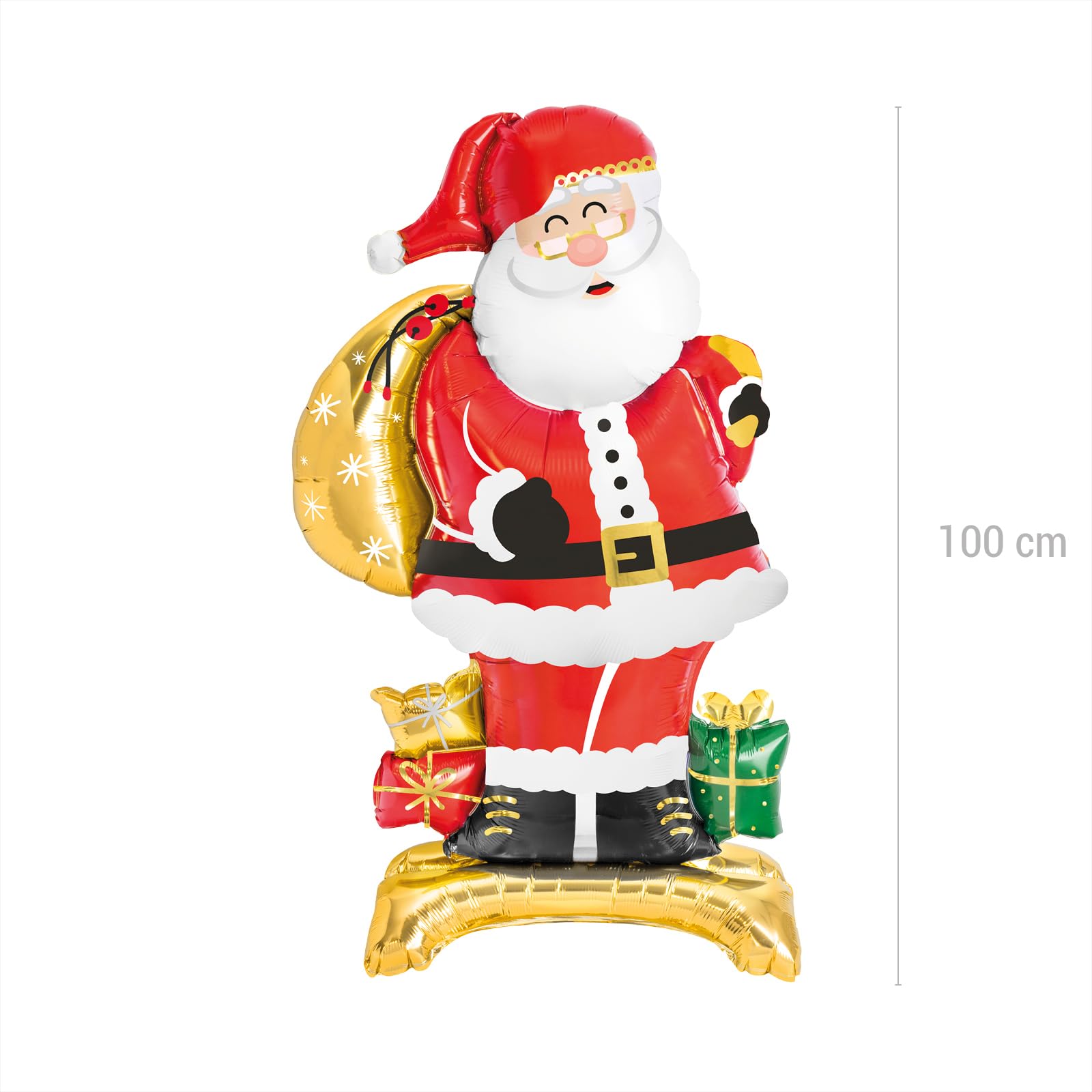 OH YEAH, Balloon with Foil Base of Santa Claus for Christmas, Size XXL, 110 cm, Tree, Party - Image 4