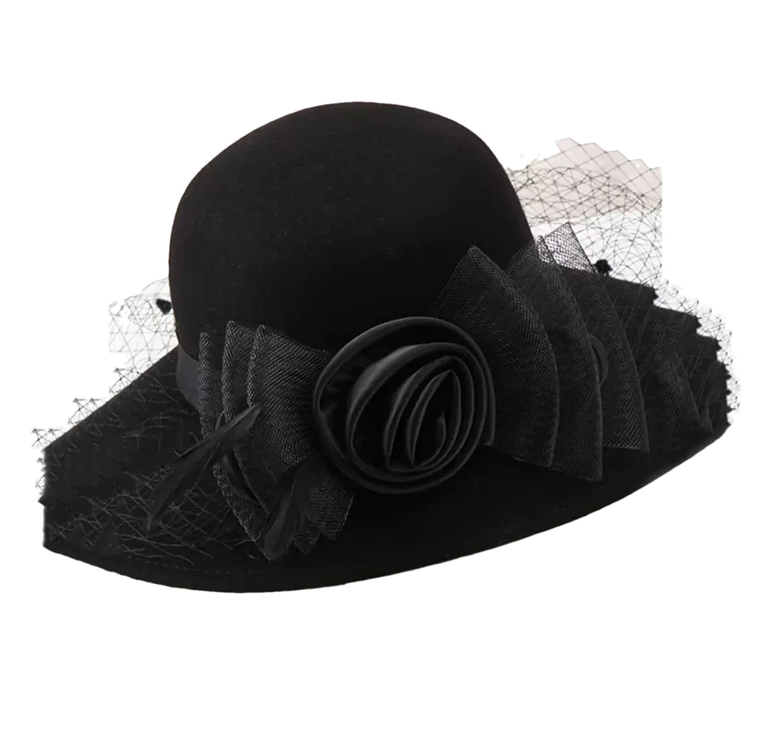Yeuyyben Cappello invernale a tinta unita per bambini cappello a tesa grande cappello in lana a maglia cappello da donna invernale retrò cappello da bacino a cupola