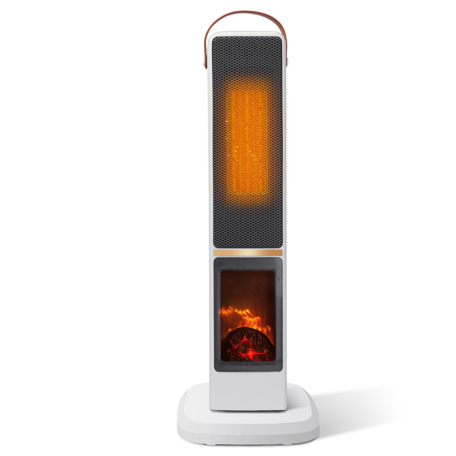 Taylor Swoden Dana - Stufetta elettrica da 2000W per uso interno con camino, rapido e sicuro Termoventilatore ceramico PTC, oscillazione a 70°, timer da 12 ore, 3 modalità, telecomando