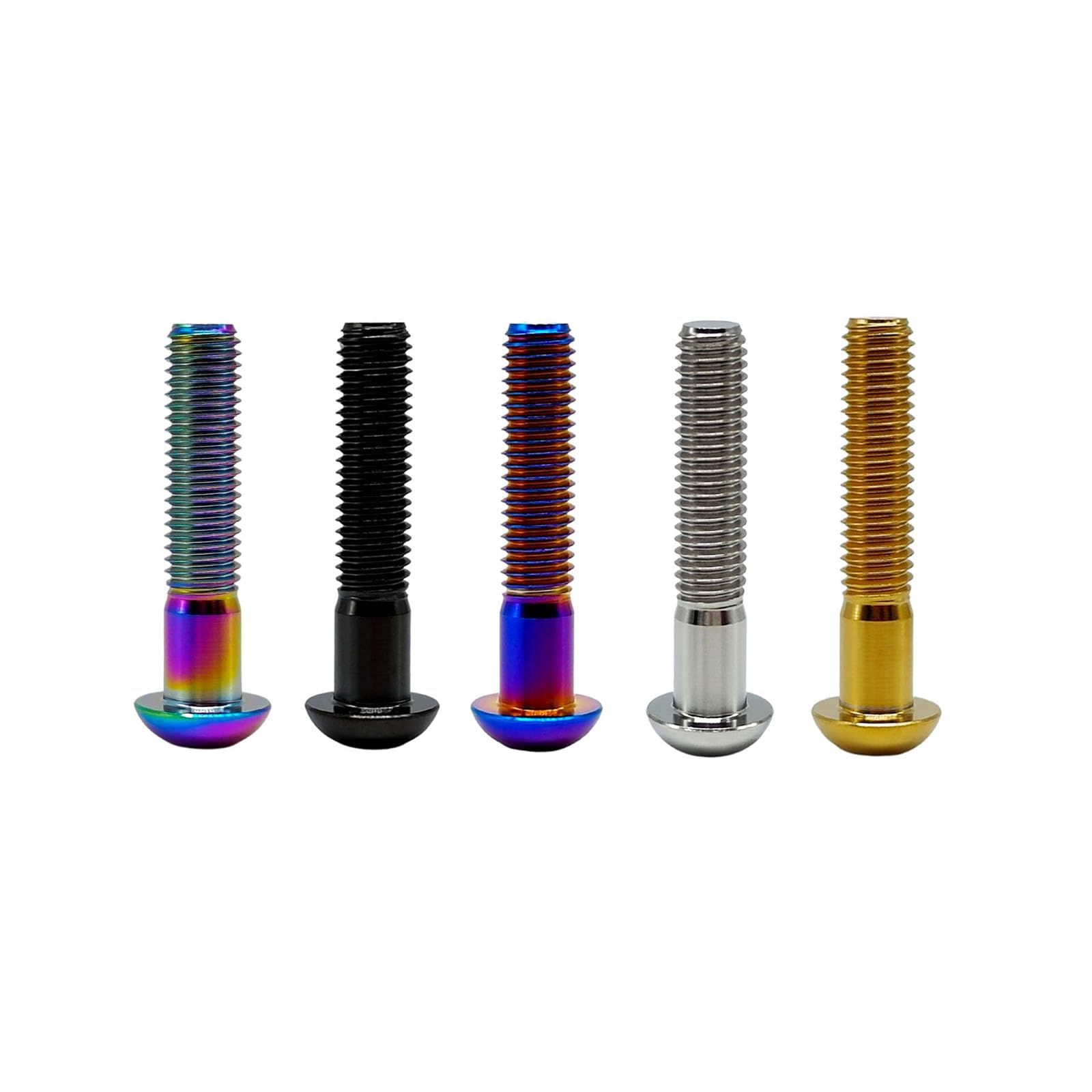 RISON 5 Stück Titan Linsenkopfschrauben mit Innensechskant M5x25mm, Teilgewinde Halbrundkopfschraube aus Titan GR5, Flachkopfschraube Linsenschraube Knopfschraube Rundkopf Schrauben