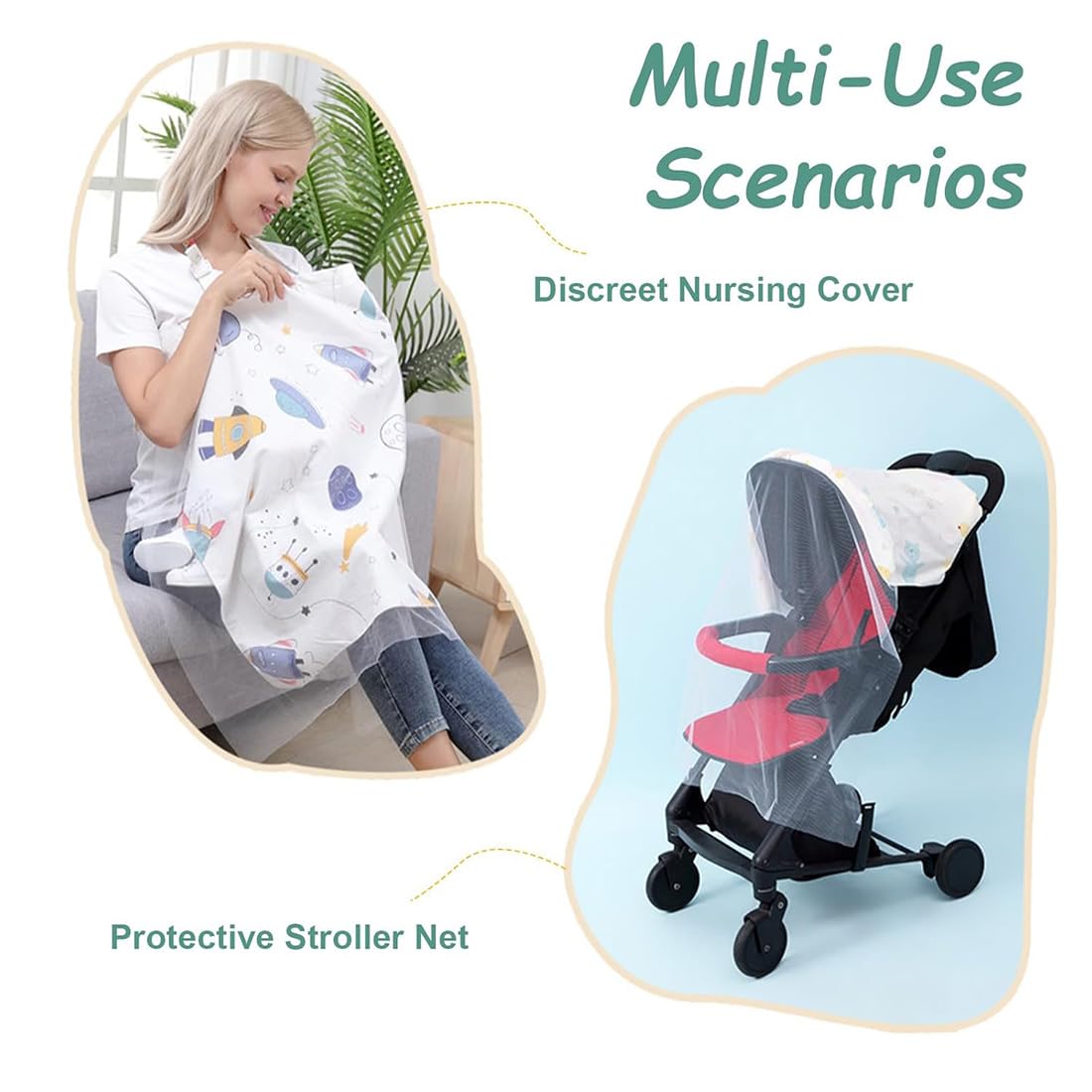Tablier Allaitement, Doux Et Respirant Couvertures d'Allaitement pour bébé,Grande housse d'allaitement, Couverture d'allaitement en Coton Cape Allaitement Allaitement Accessoires
