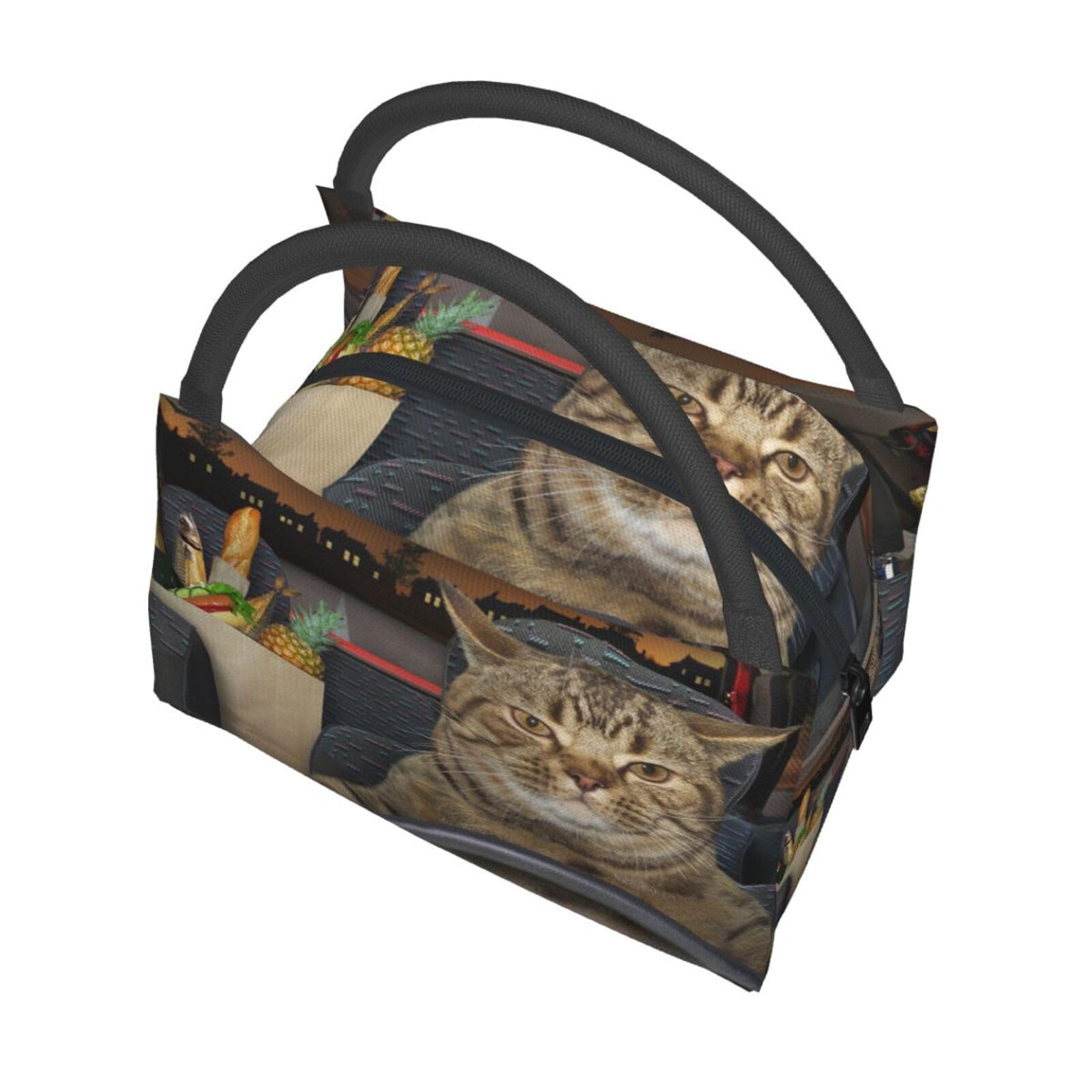 Amazon｜猫 猫柄 ねこ おもしろ クール 保冷 がま口 ランチバッグ