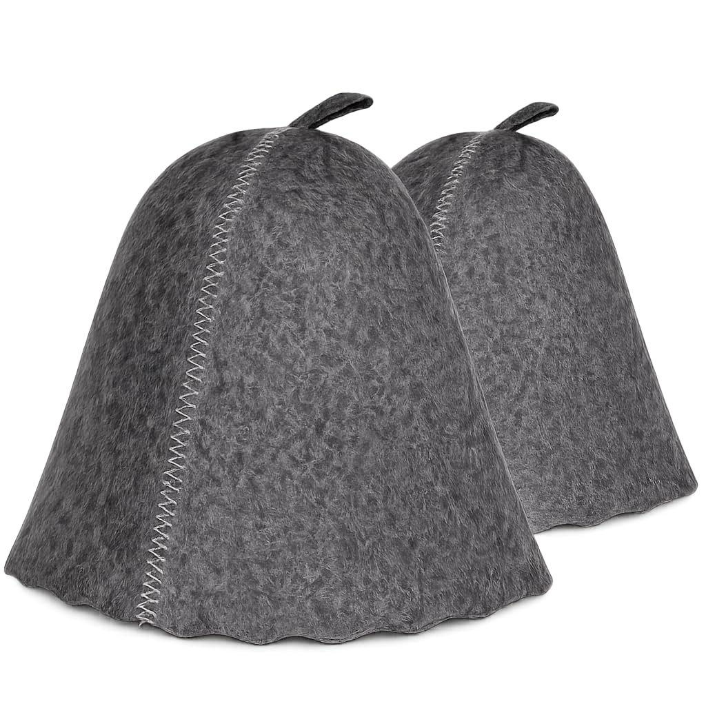 ASKOLD 2 pcs Sauna Hat for Women and Men Grey Felt – Banya Hat for Men Sauna Cap for Women and Men to Protect Hair