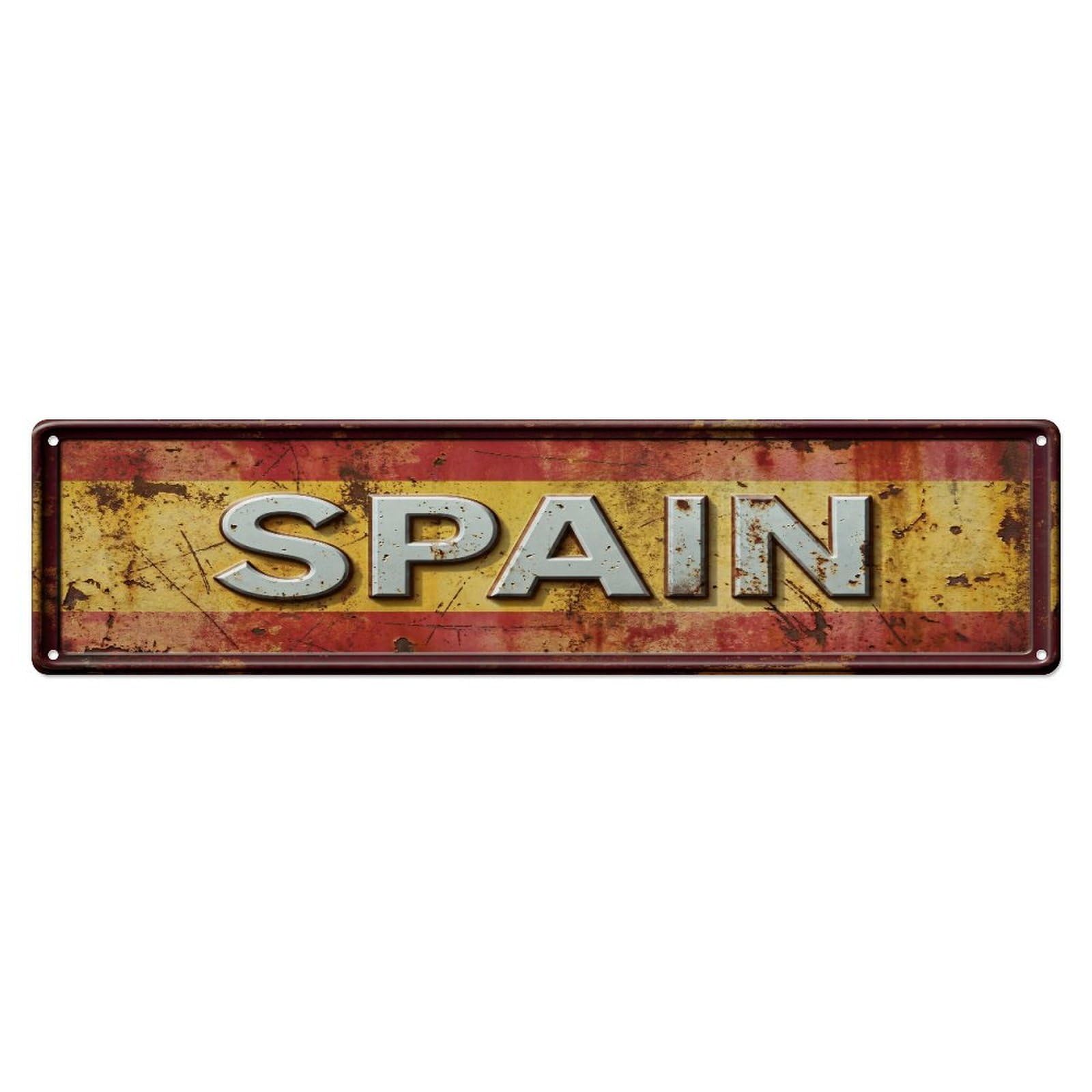 Xanthor Style Metal Tin Sign Vintage Spain Flag Pattern