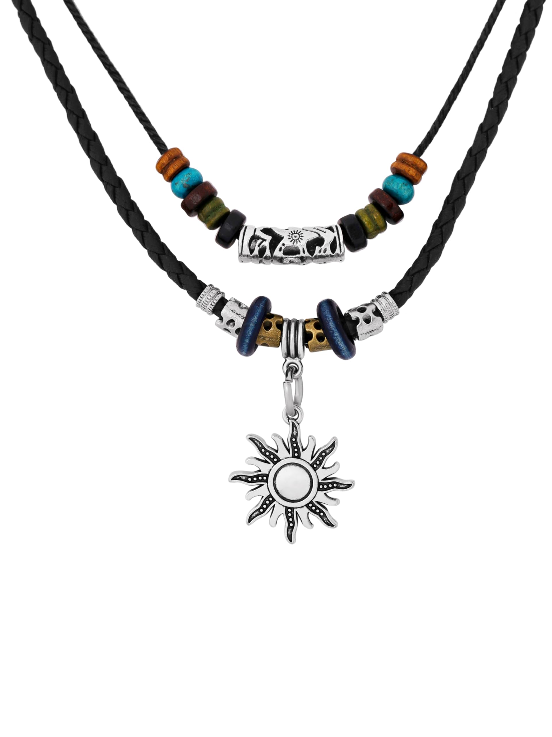 MINACHI Layered Boho Wood Choker Necklace