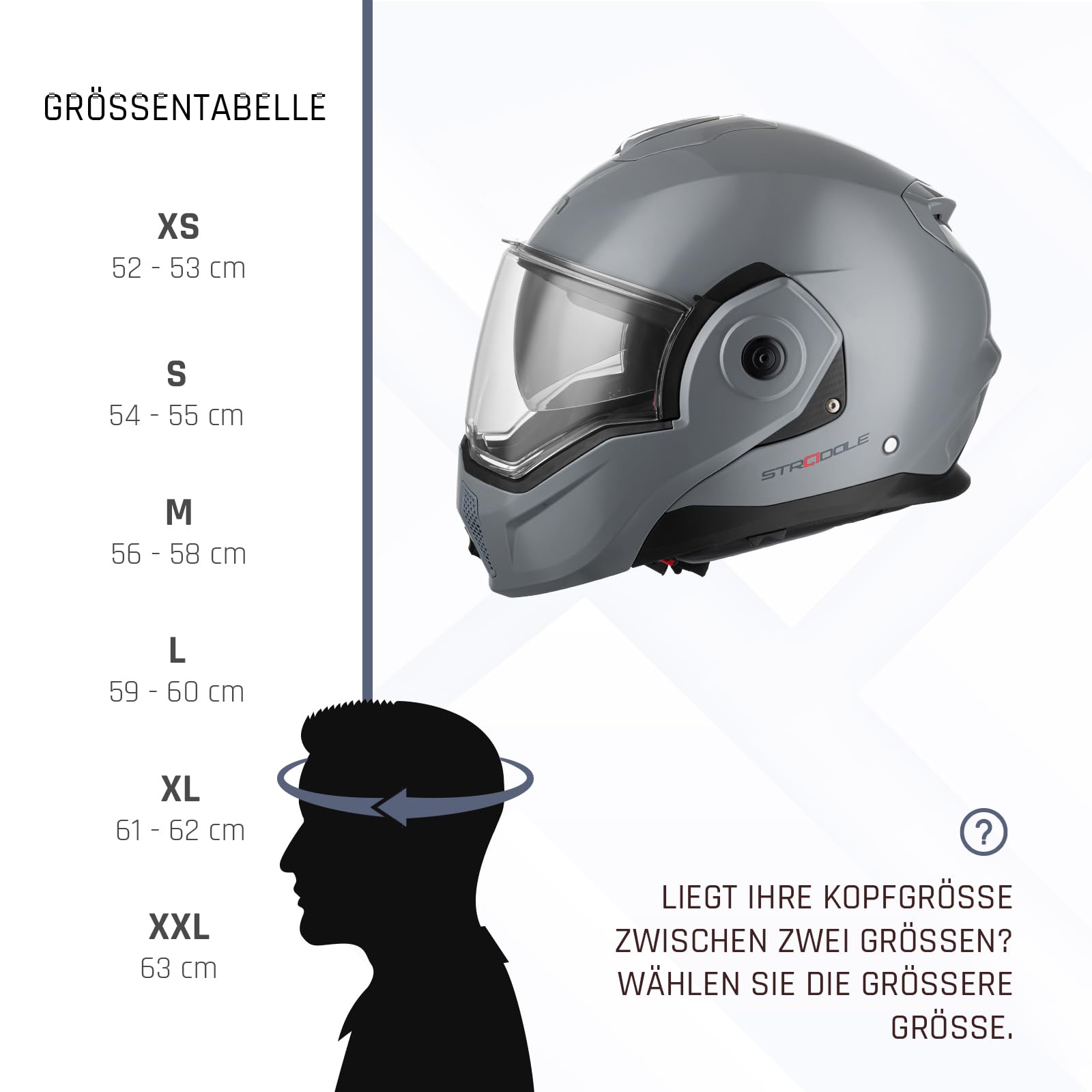 BEON Stradale Motorradhelm - Systemhelm Klapphelme mit Visier und Sonnenblende - Rollerhelm Sonnenblende - Motorrad Helm Damen & Herren - Integralhelm 180° Klappbar - XXL