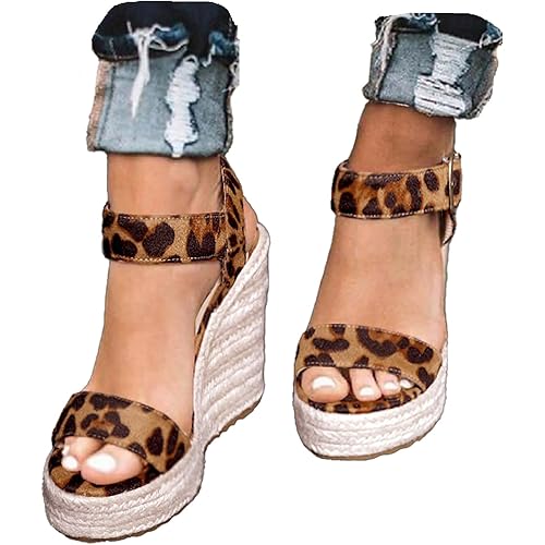 VICKI·VICKI Women's Platform Sandals Wedge Ankle Strap Open Toe Sandals