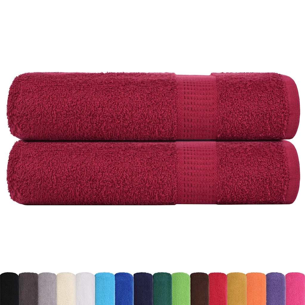 Hothingwell 2-częściowy bordowy ręcznik prysznicowy 70x140cm 360 G/M² | 100% pierścionek z bawełny fili, certyfikat Oeko-Tex, klamra do zawieszania, można prać w pralce, do użytku domowego i