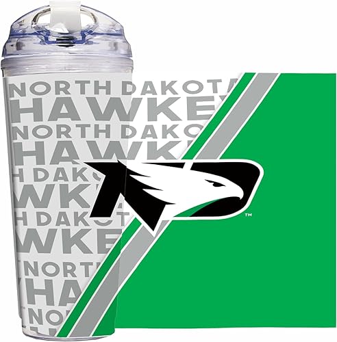 Miniatura 72 de Rico Industries NCAA - Vaso de acrílico estándar de 24 onzas con tapa con bisagras, vaso de doble pared con licencia oficial y popote