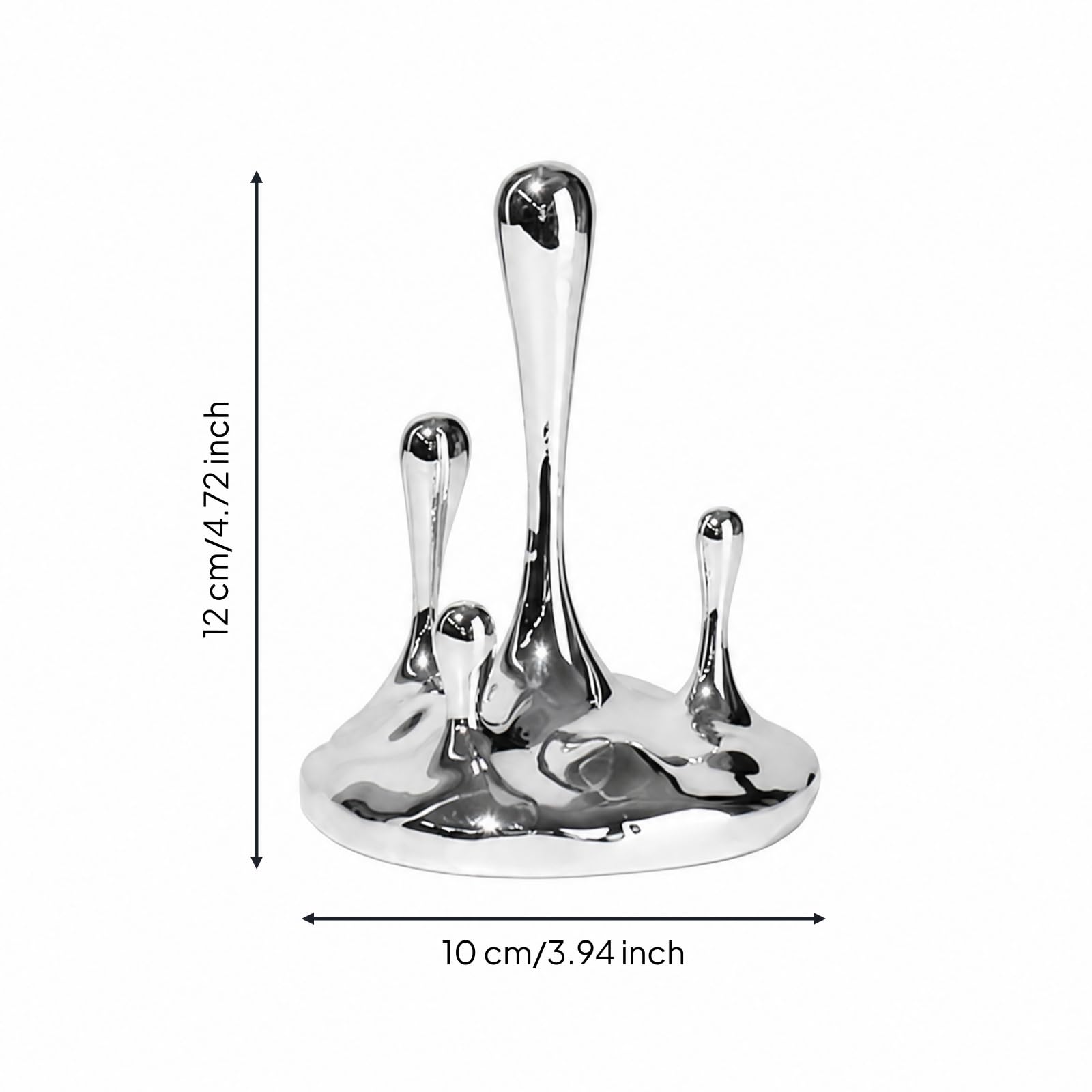 Dekorative Harzskulptur mit metallischer Oberfläche modern minimalistisch metallische Harzskulptur dreidimensional Figurenskulptur für Wohnzimmer, S