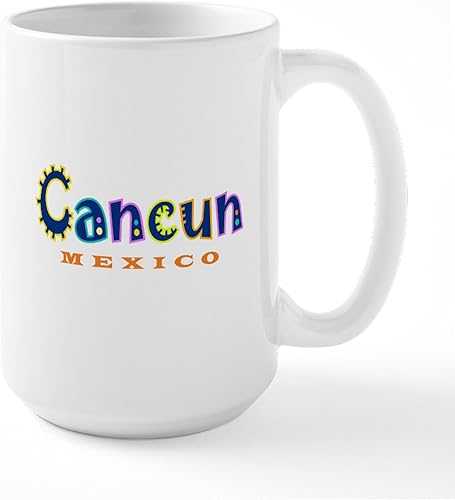 CafePress Cancun - Taza grande de cerámica para café, 15 oz (15.0 fl oz)