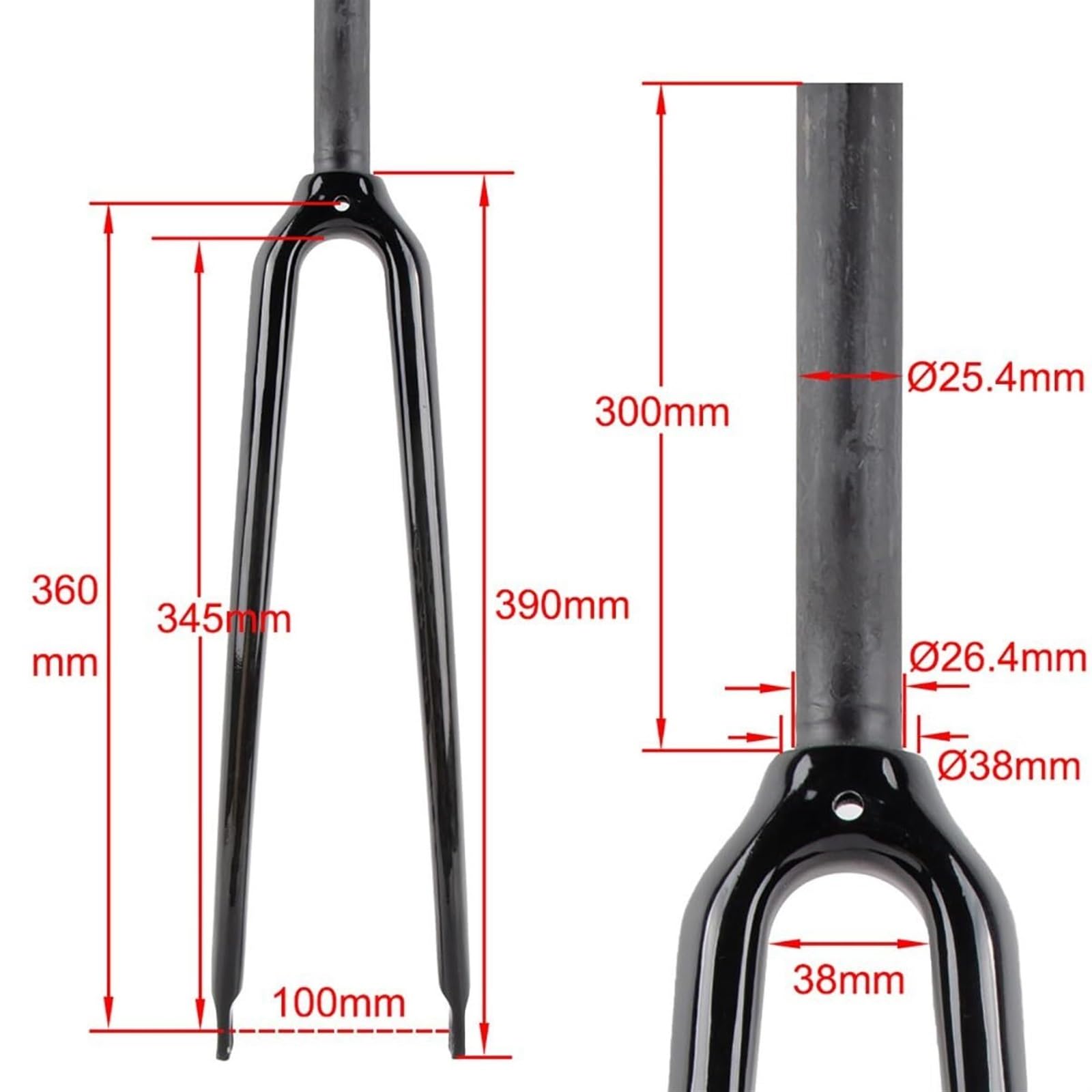 Amazon.com : KLYso 700C QR 9x100mm C Brake Front Forks 25.4MM