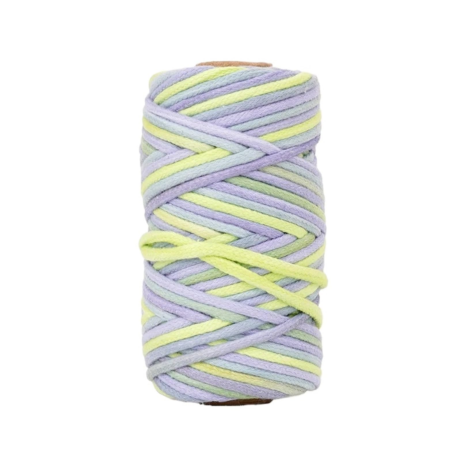 Cotton Macrame Cord 3.0mm Soft Multicolor Cotton Rope 30M per Roll Core-Spun Piece-Dyed DIY Macrame Cord for Bracelets Handcraft Braiding(Color9)