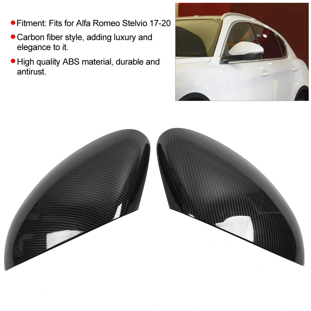 Acouto Copertura Specchietto Retrovisore, Copertura Specchietto Laterale Stile Fibra di Carbonio ABS, Installazione Semplice, Sostituzione Decorazione Esterna per Proprietari di Auto, Adatto per
