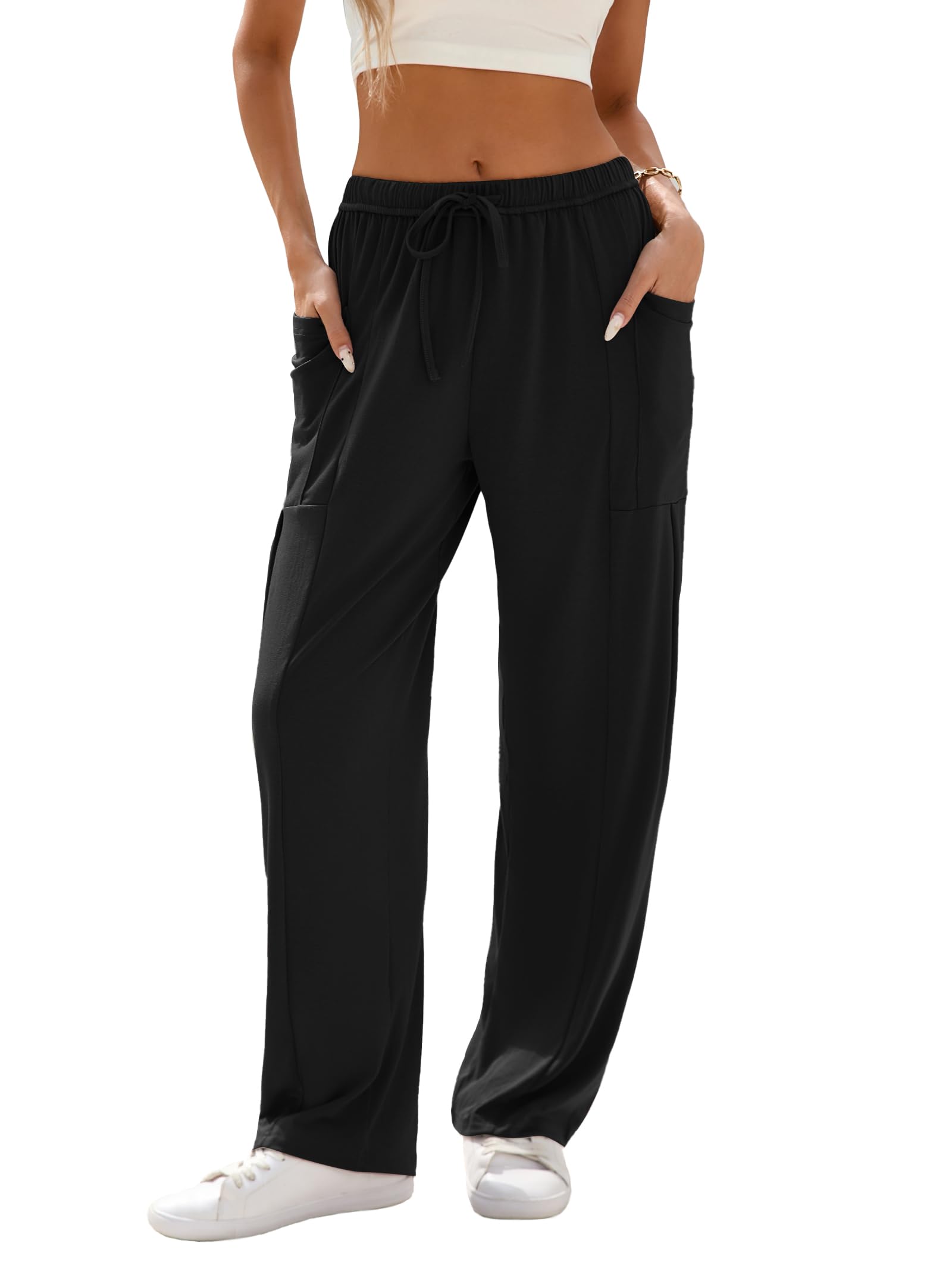 Famulily Lounge Pants for Women Fashion Baggy Drawstring Yoga Trousers with Pockets S-XL
