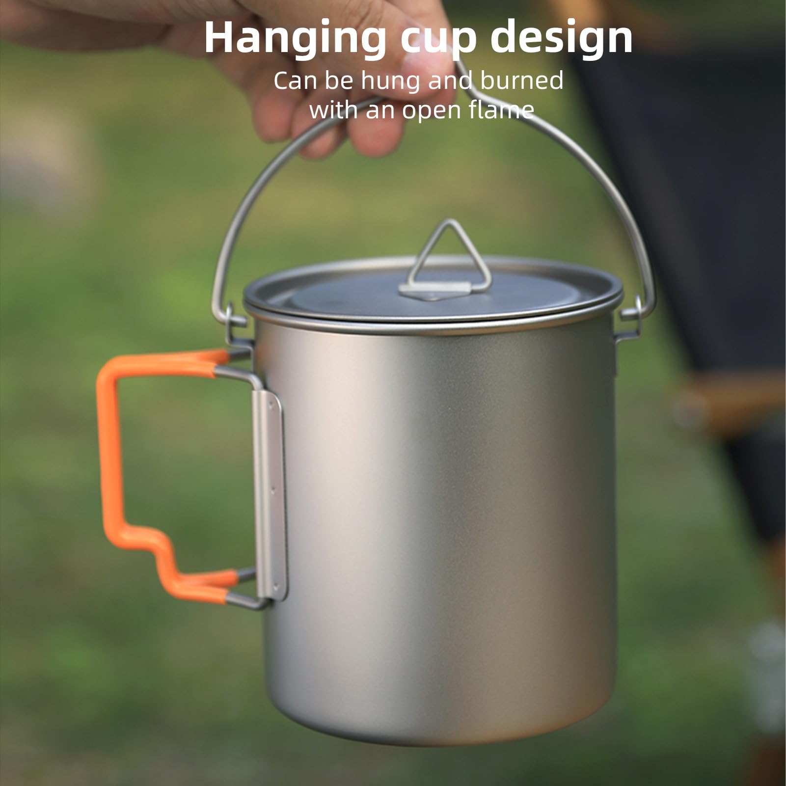 Stapelbare Tassen Camping Cups Travel Cups Faltbares Griff Tragbare Outdoor -Camping- und Reise -Tassen (450 ml Tasse+750 ml Topf)