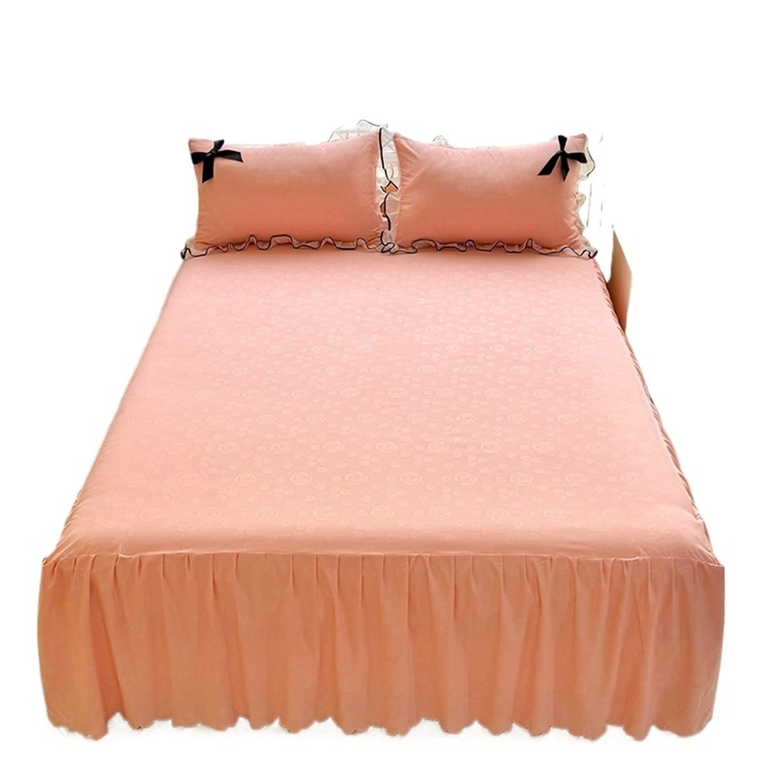 Ruffled Bed Skirt Simple Style Bed Skirt Ruffles Bedspread Cover Home Soft Mattress Protector(G,200x220cm 3pcs set)