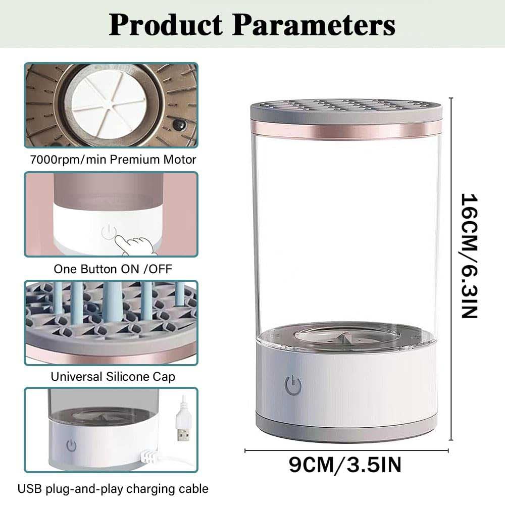 Beauty Swirl - Pulitore elettrico per pennelli da trucco, per la pulizia dei pennelli da trucco, con tappetino per la pulizia dei pennelli da trucco (2 pezzi)