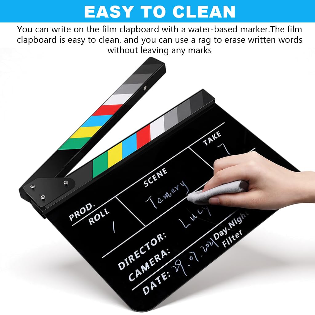ZIBUYU® Movie Clap Board 10x12 Inch Film Clapper Board Tool Stage Prop — Amazon image 5