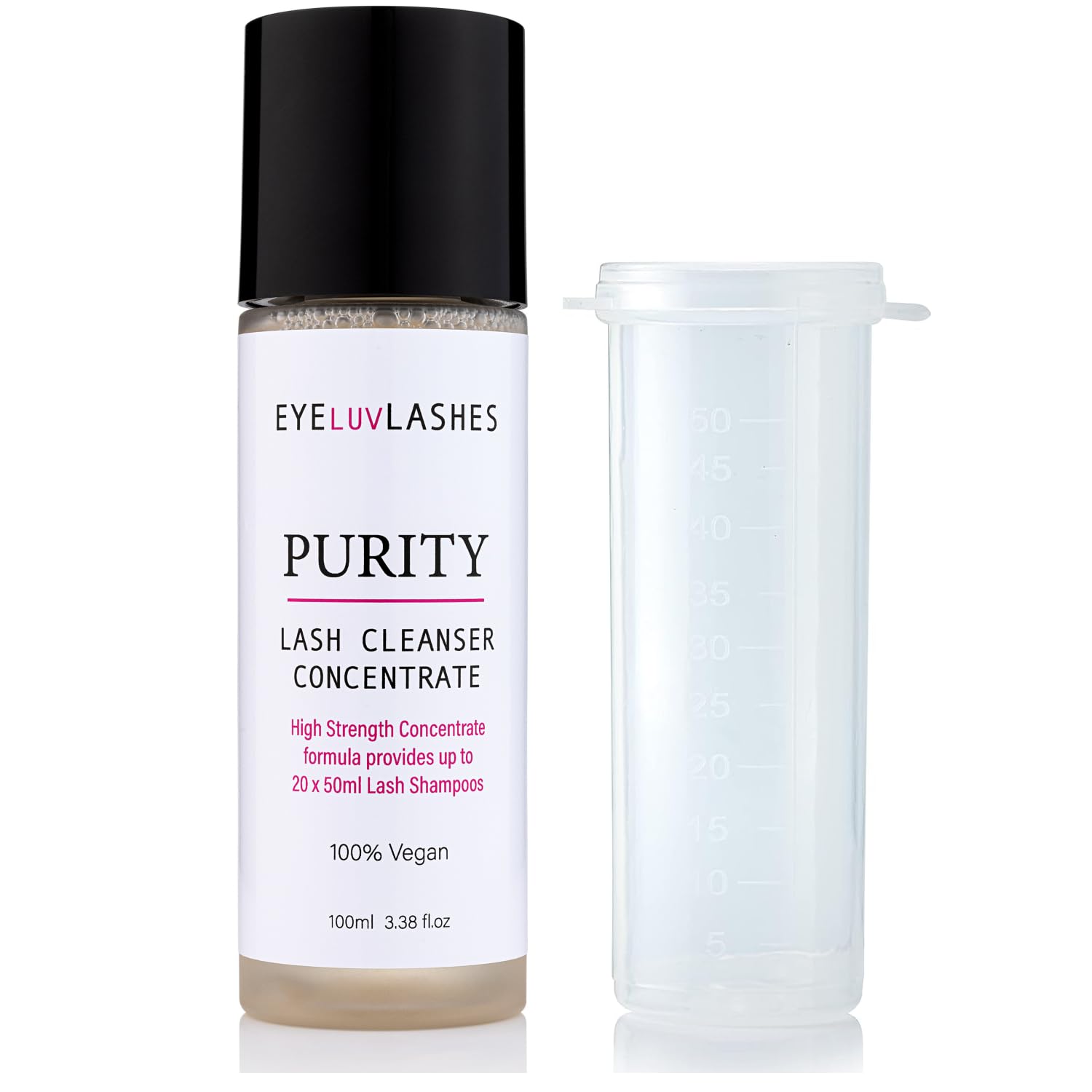Purity Lash Cleanser Concentrate 100ml Lash Foaming Shampoo Eyelash Extension Shampoo Oil Free Concentrate makes 20 x 50ml Bottles - Image 3