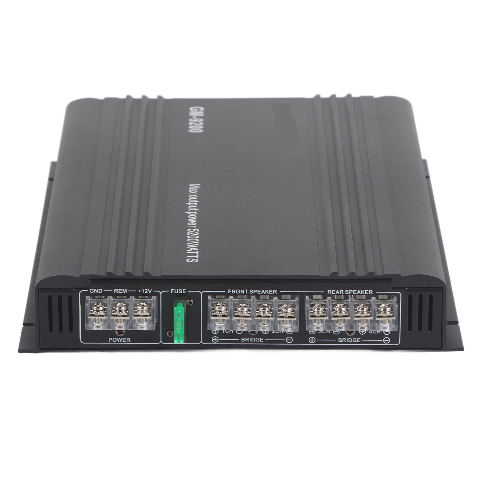 Amplificatore di audio a 4 canali Amplificatore stereo per auto ad alta 70 W 12 V in lega di alluminio nero per audio per auto 32 x 22,5 x 4,5 cm